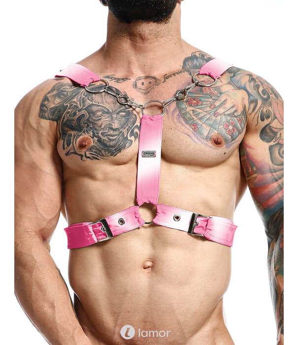 * MOB Eroticwear Sexy heren DNGEON Y Cross Chain Harness