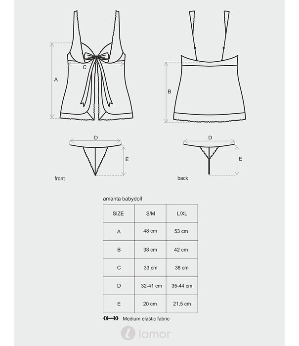 * OBSESSIVE Adembenemende  babydoll Amanta met turquoise accenten