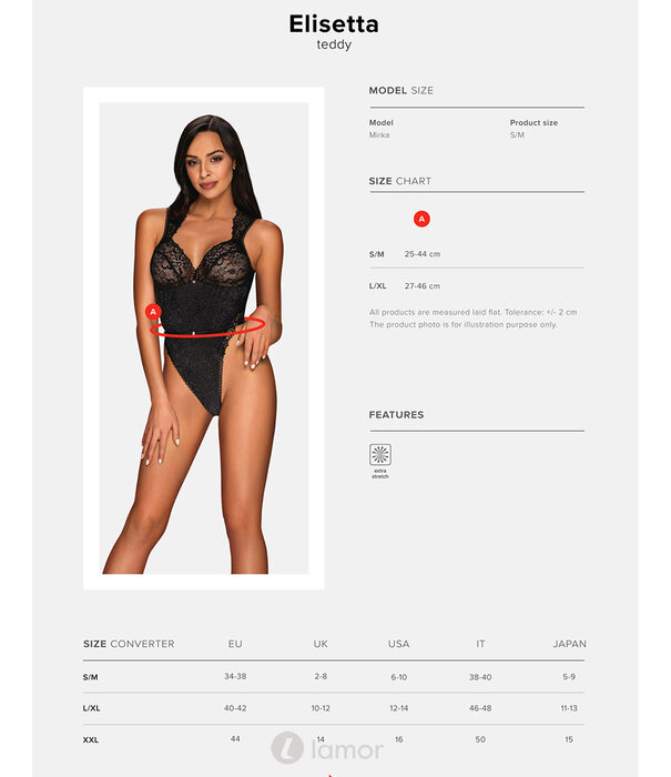 * OBSESSIVE Verleidelijke zwarte body Elisetta