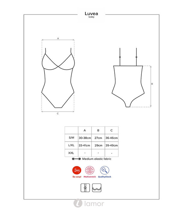 * OBSESSIVE Verleidelijke zwarte body Luvea van Obsessive