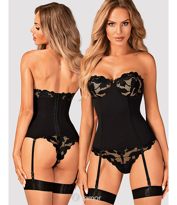 * OBSESSIVE Sexy zwart Jarretel korset Editya van Obsessive