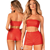 Rode strapless top, Hermeza van Obsessive