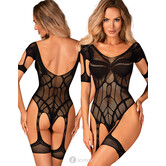 Verleidelijke zwarte bodystocking , G334 van Obsessive