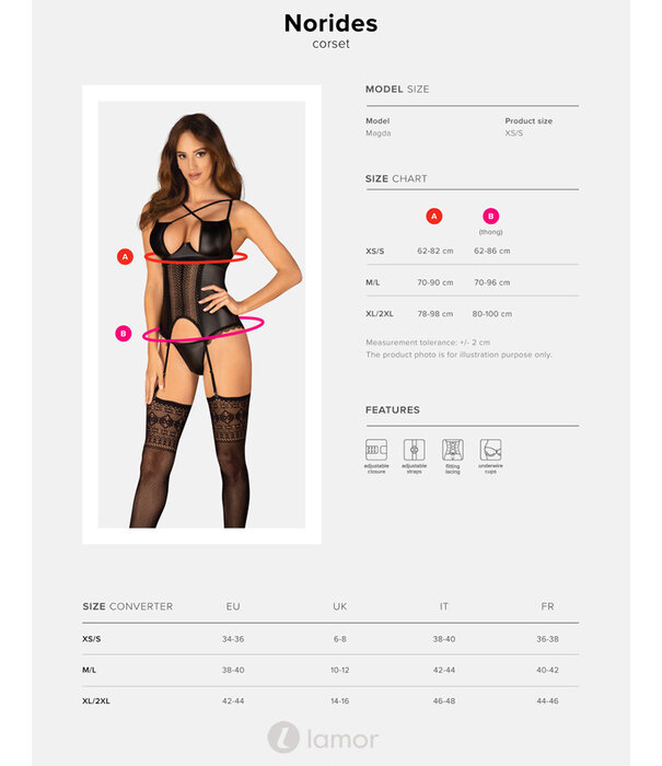 * OBSESSIVE Spannend wetlook korset metstring van het merk Obsessive