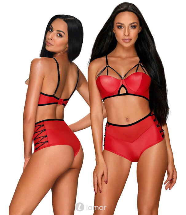 * OBSESSIVE Geraffineerd rood Gogo setje Leatheria