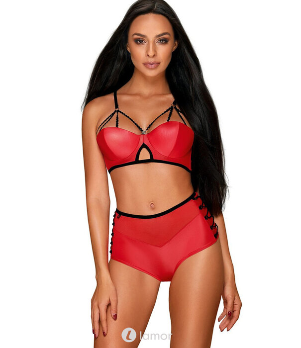 * OBSESSIVE Geraffineerd rood Gogo setje Leatheria