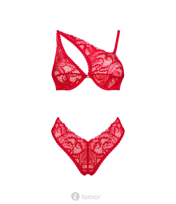 * OBSESSIVE 2-delige lingerie set van rood kant van Obsessive