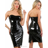 Strapless latexlook jurkje,SB20167