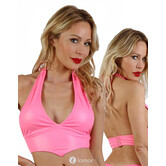 Roze wetlook haltertop, SB20925