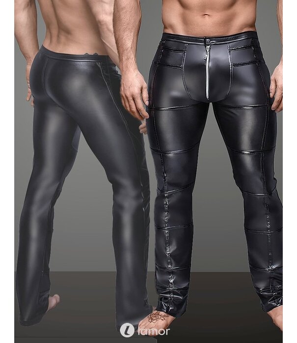 * NOIR handmade Lange herenbroek met lak strepen van Noir Handmade