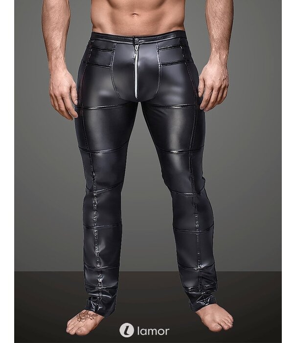 * NOIR handmade Lange herenbroek met lak strepen van Noir Handmade