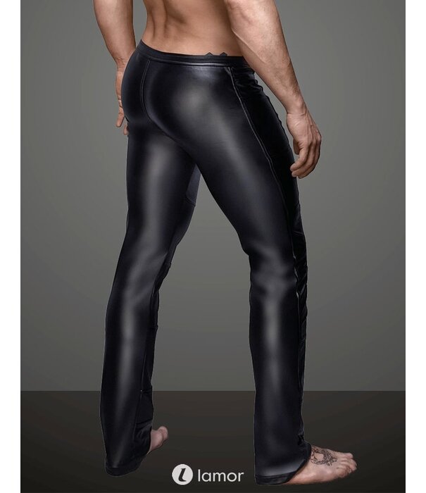 * NOIR handmade Lange herenbroek met lak strepen van Noir Handmade