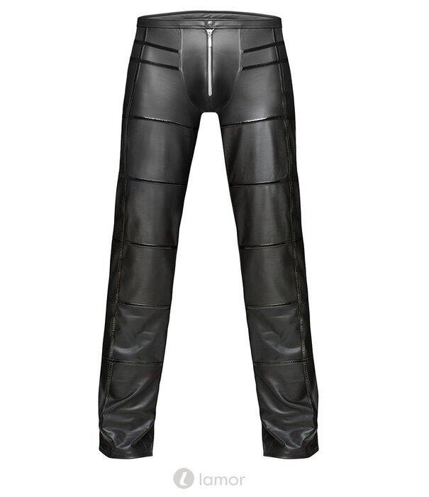 * NOIR handmade Lange herenbroek met lak strepen van Noir Handmade