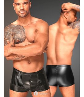 Wetlook heren short met PVC delen , H054