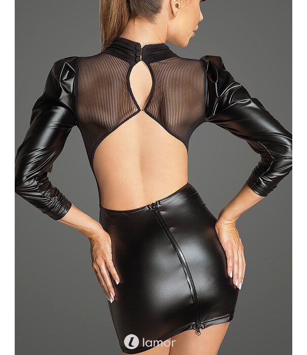 * NOIR handmade Gewaagd Mini jurkje met tulle top en pofmouw van Noir Handmade