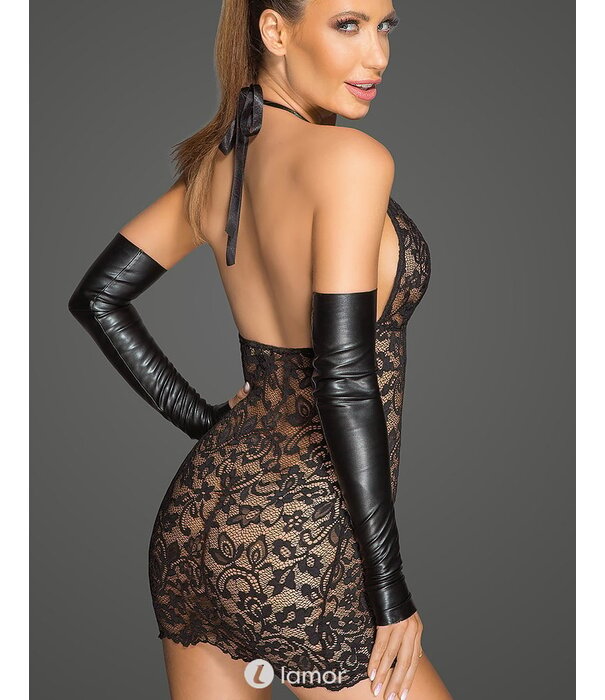 * NOIR handmade Kanten jurkje met diepe halslijn van Noir Handmade