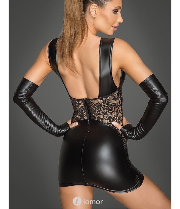 * NOIR handmade Spannend mini jurkje met diep decolete van Noir Handmade