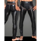 Lange herenbroek inzetstukken van mesh van Noir Handmade