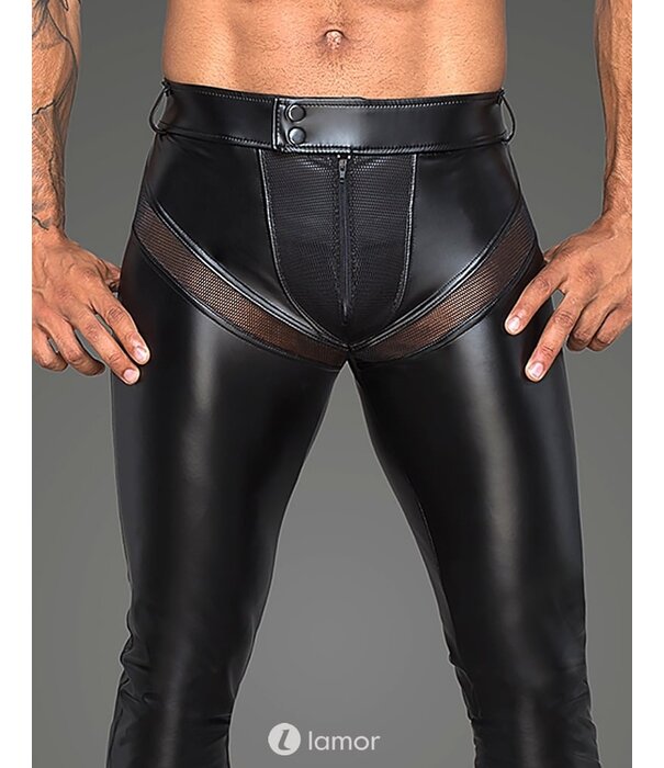 * NOIR handmade Lange herenbroek inzetstukken van mesh van Noir Handmade