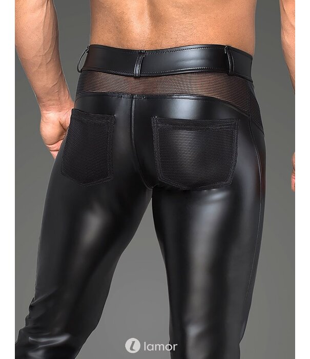 * NOIR handmade Lange herenbroek inzetstukken van mesh van Noir Handmade