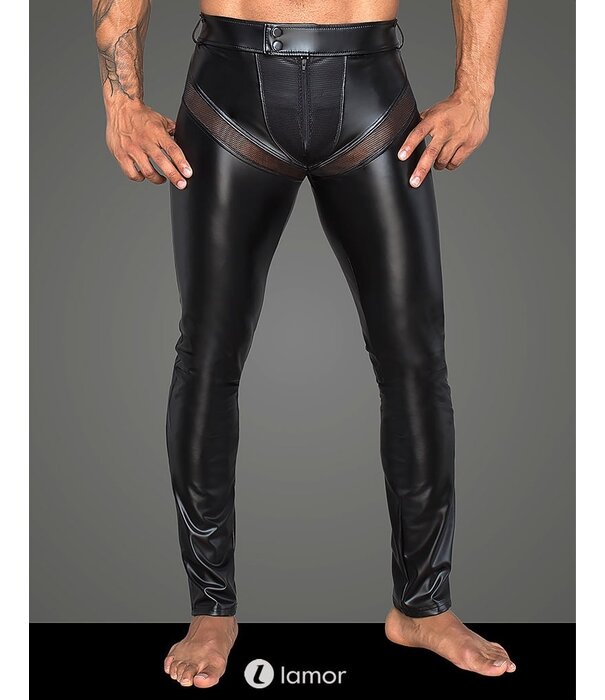 * NOIR handmade Lange herenbroek inzetstukken van mesh van Noir Handmade