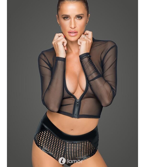 * NOIR handmade Tule top met ritssluiting van Noir Handmade MissBeHaved Collection