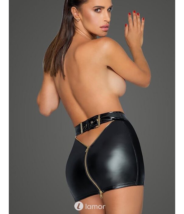 * NOIR handmade Wetlook rok met ritsluiting van Noir Handmade MissBeHaved Collection