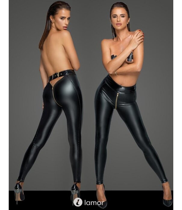 * NOIR handmade Wetlook legging met ritssluiting van Noir handmade MissBeHaved Collection