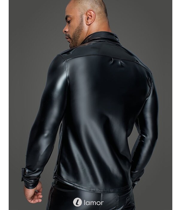 * NOIR handmade Stijlvol Heren shirt wetlook met PVC van Noir Handmade