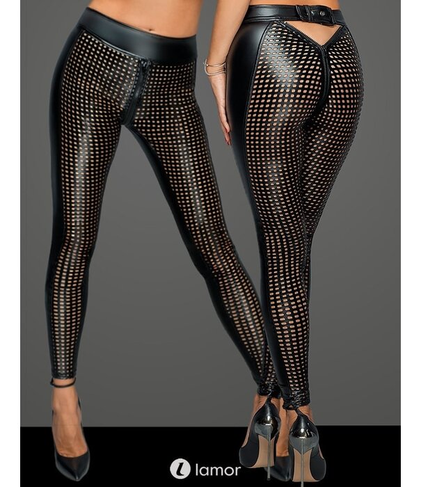 * NOIR handmade Lasercut legging met ritssluiting van Noir handmade MissBeHaved Collection
