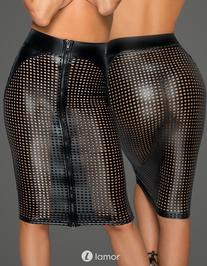 * NOIR handmade Lasercut pencil rok ( S & 3XL) afbeelding