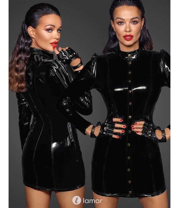 * NOIR handmade Lak jurk met druksluiting Noir Handmade Fucking Fabulous Collection