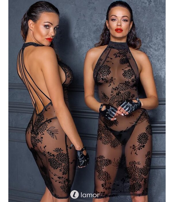 * NOIR handmade Half lange tule jurk met linten op de rug van Noir Handmade Fucking Fabulous Collection