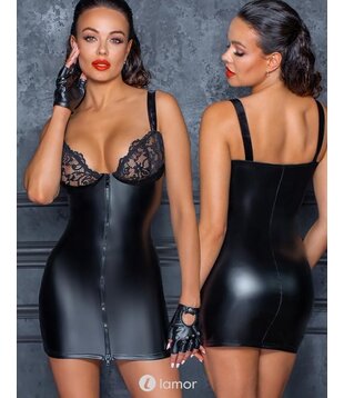 Wetlook mini jurk - F254 (L-XL-3XL)