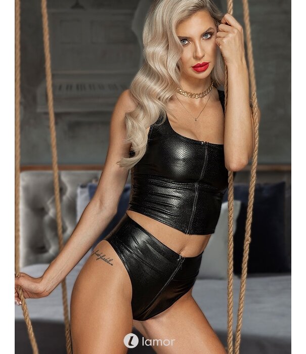 * NOIR handmade Wetlook snake slip  met ritssluiting van Noir Handmade  Boudoir Stories