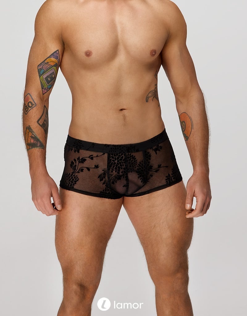 * NOIR handmade Flower Flock heren short -H074 afbeelding
