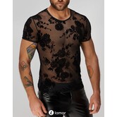 Stijlvol Flower Flock Heren T-Shirt van Noir Handmade