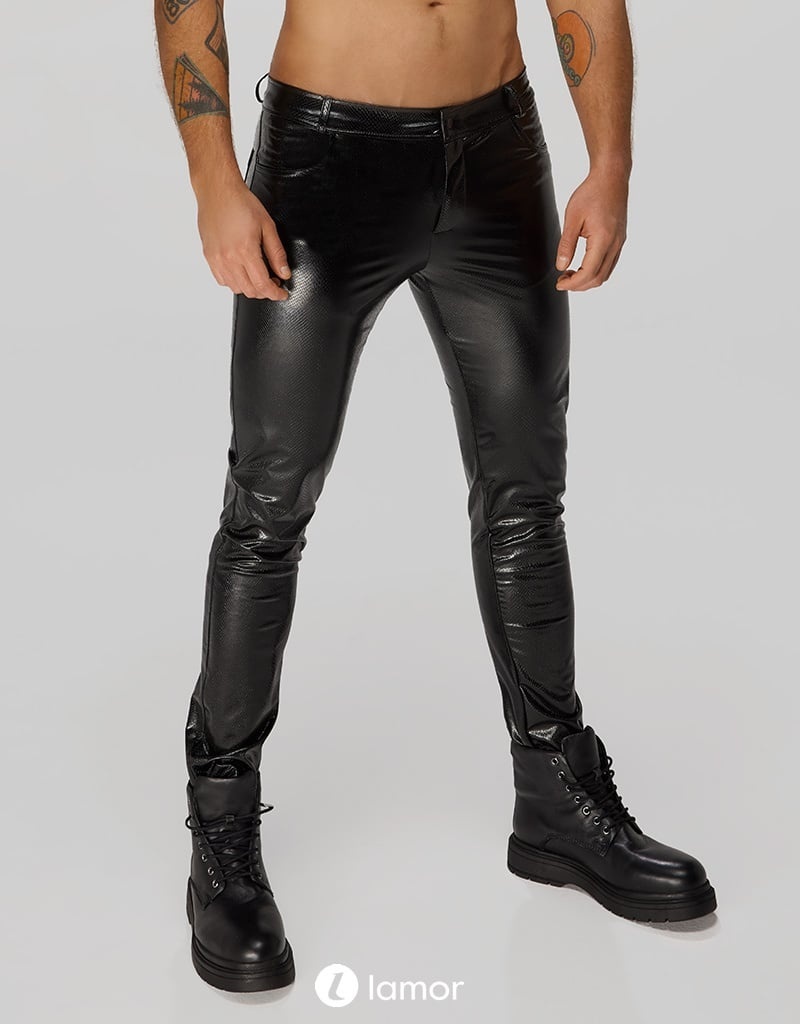 * NOIR handmade Wetlook Heren broek, H067 afbeelding