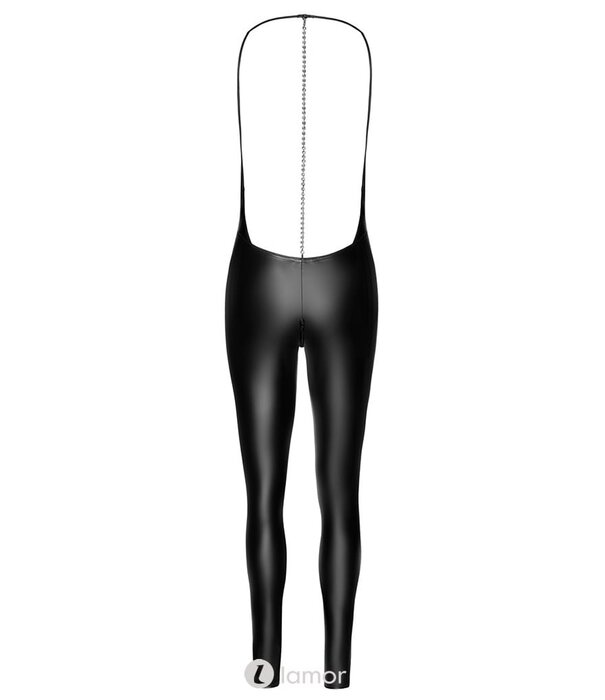 * NOIR handmade Wetlook catsuit met afneembare ketting van Noir Handmade Libido