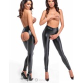 Wetlook legging met openkruis en billen van Noir handmade Libido