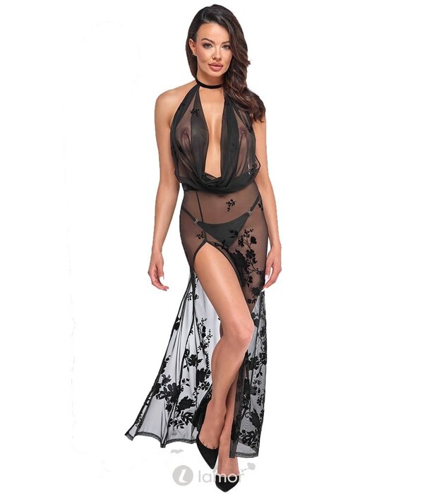 * NOIR handmade Lange tule jurk met bloemen print van  Noir Handmade Libido