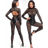 Catsuit met onderborstkorset met bloemen print van Noir Handmade Libido