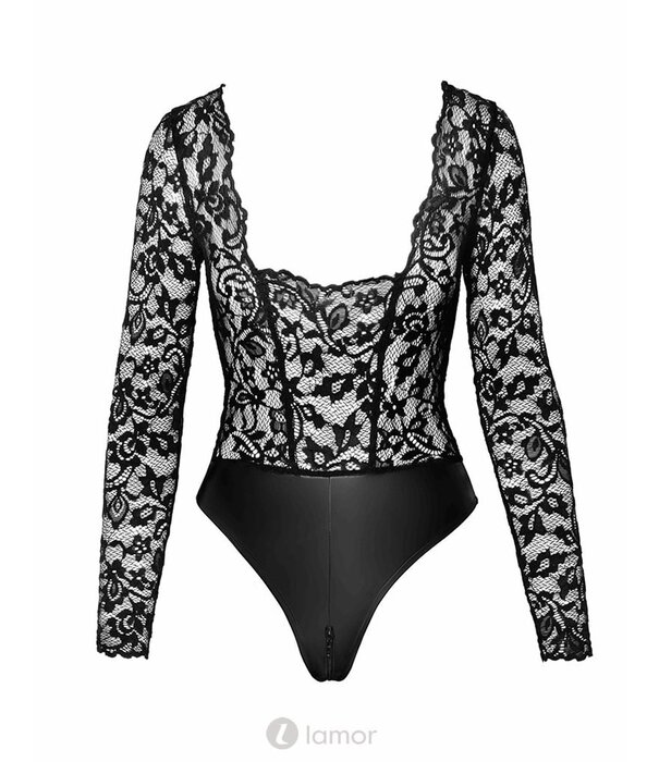 * NOIR handmade Wetlook body met kanten top deel van Noir Handmade  Libido