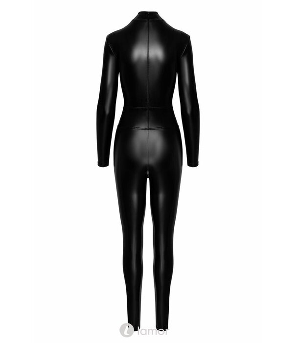 * NOIR handmade Wetlook catsuit met rittsluiting Noir Handmade Projectfetish