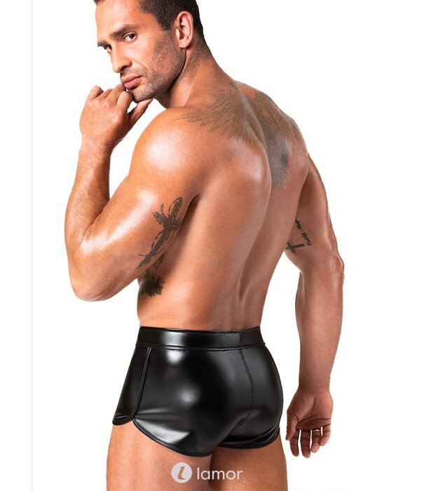 * NOIR handmade Wetlook Heren short met veter van Noir Handmade Chaos Collection