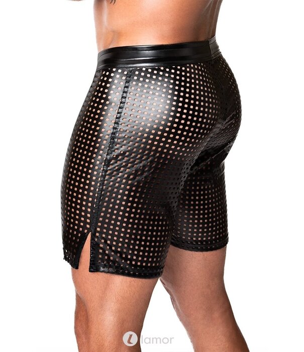 * NOIR handmade Wetlook Heren short met veter van Noir Handmade Chaos Collection    -