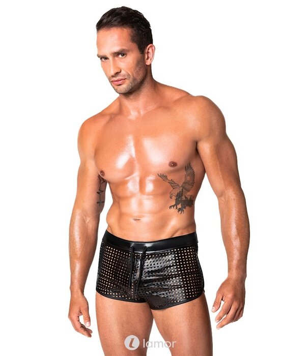 * NOIR handmade Wetlook Heren short kort van Noir Handmade Chaos Collection