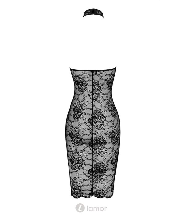 * NOIR handmade Halflange kanten halterjurk Nocturne van Noir Handmade  Orgia Collection