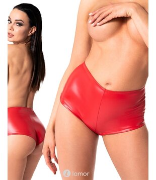 Rode wetlook Short, F356