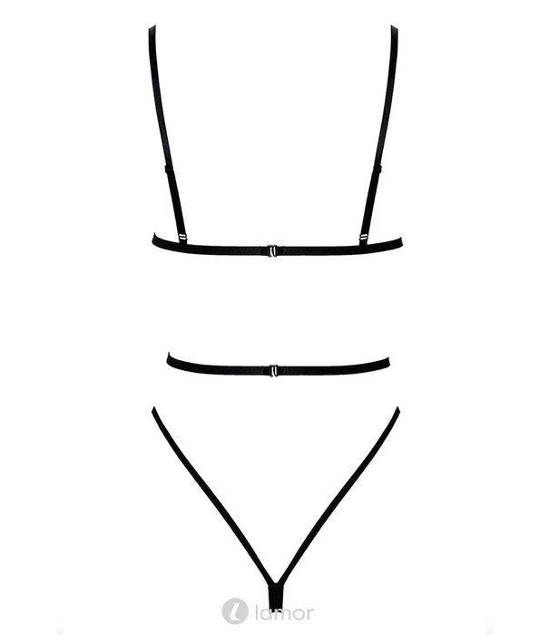 * KISSABLE VAN NOIR HANDMADE Zwarte kanten stringbody van het merk Kissable